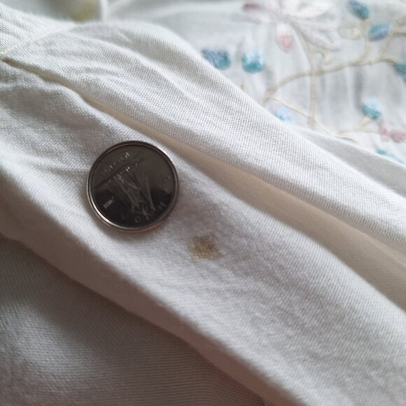 Vintage Cream Embroidered Button Down Blouse - Picture 7 of 7